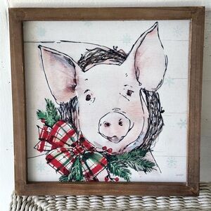 Christmas Pig by Anne Tavoletti Canvas Art Print